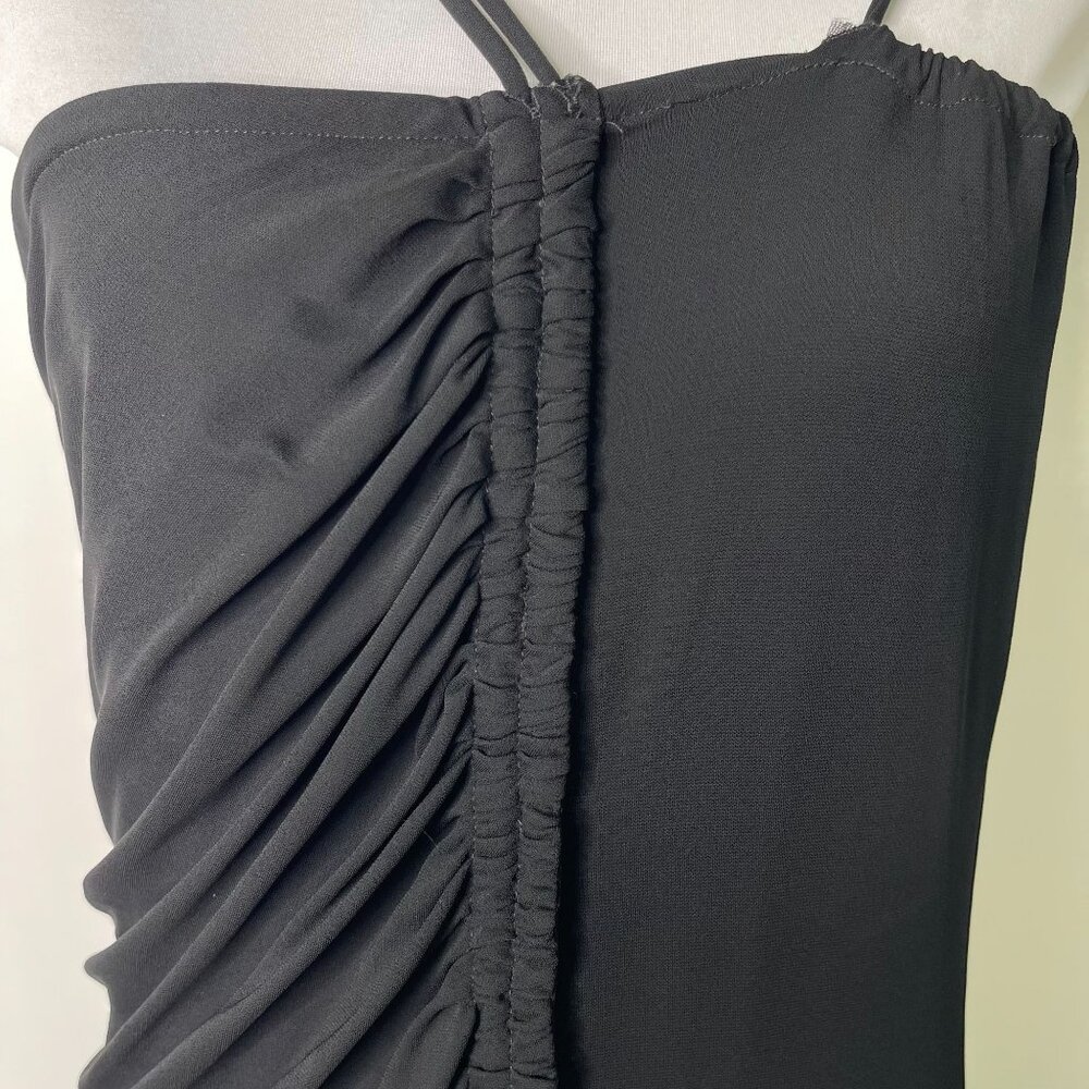 Vintage MARTIN MARGIELA Women's Black Spaghetti Straps Ruffled Mini Dress 42 IT - Picture 10 of 12